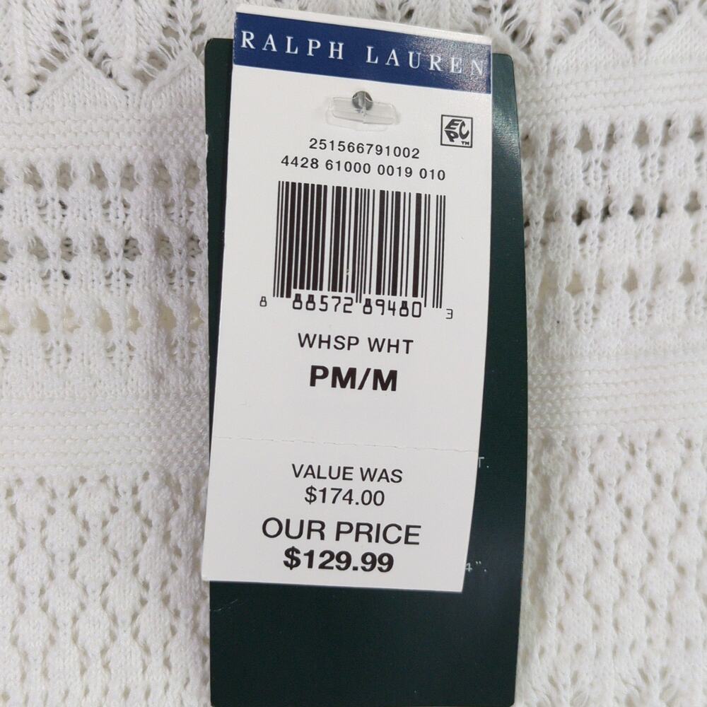 Lauren Ralph Lauren Dress Womens‎ Petite M Cream Crochet Sleeveless Stretch New - Picture 3 of 10